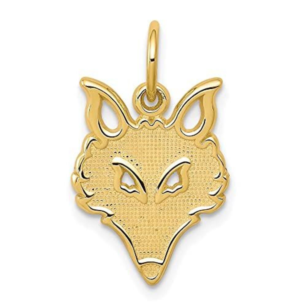 10k Yellow Gold Solid Flat Back Small Fox Head Ch… - image 4